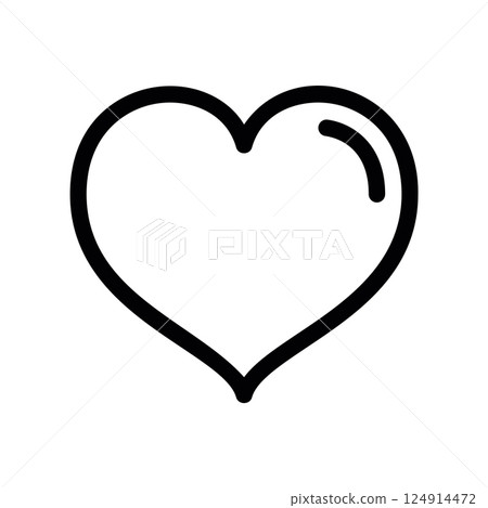 Simple outline heart shape icon representing love affection or health clearly 124914472