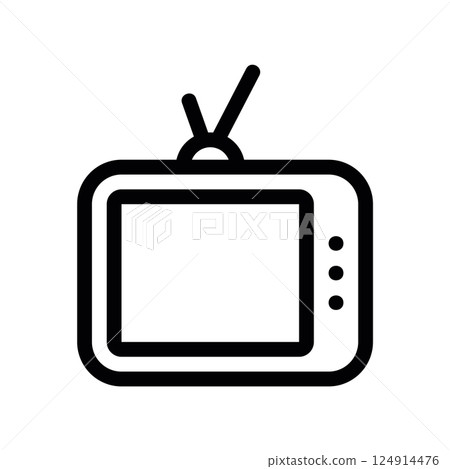 Outline icon of a retro television set for media entertainment display clearly Outline icon of a retro television set for media entertainment display clearly 124914476
