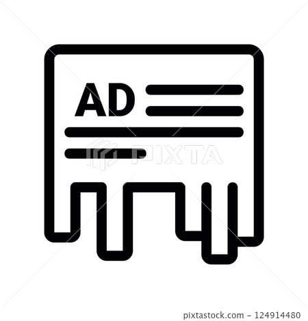 Outline flyer advertisement with tear off strips for local promotion clearly Outline flyer advertisement with tear off strips for local promotion clearly 124914480