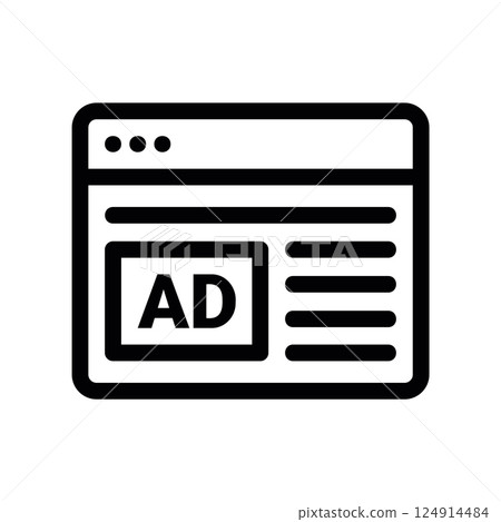 Outline web browser window with integrated AD banner online marketing clearly 124914484