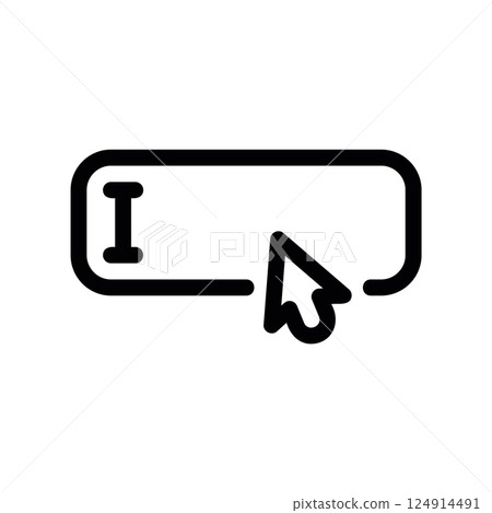 Outline text input field with cursor indicating typing area data entry clearly Outline text input field with cursor indicating typing area data entry clearly 124914491