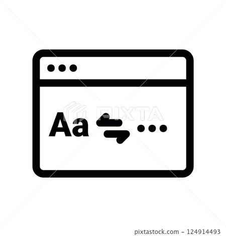 Outline application window showing language translation interface tool clearly Outline application window showing language translation interface tool clearly 124914493