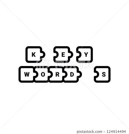 Outline puzzle pieces spelling KEYWORDS concept of building search strategy clearly Outline puzzle pieces spelling KEYWORDS concept of building search strategy clearly 124914494