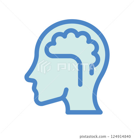 A simple drawing highlighting the subject mind, brain A simple drawing highlighting the subject mind, brain 124914840