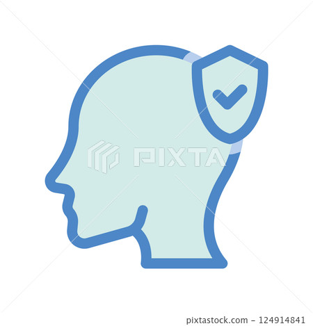 A simple drawing highlighting the subject human head, protected A simple drawing highlighting the subject human head, protected 124914841