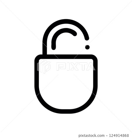 A minimal symbol representing a subject padlock private 124914868