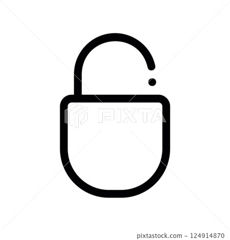 A minimal symbol representing a subject padlock clean 124914870