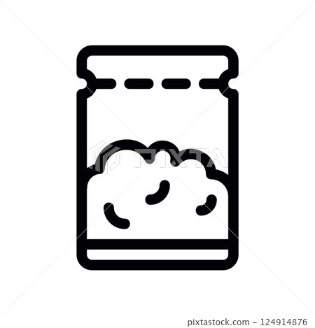 Outline storage jar filled with dried herbal matter preservation container clearly Outline storage jar filled with dried herbal matter preservation container clearly 124914876
