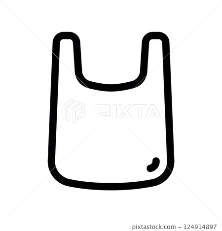 Outline simple plastic carrier bag T shirt style shopping disposable lightweight icon clearly 124914897