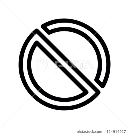 Universal prohibition symbol icon indicating restriction or denial action 124914917
