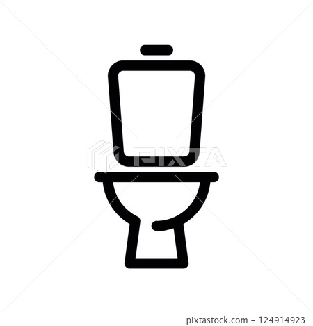 Standard toilet bowl icon representing restroom or public sanitation facility 124914923