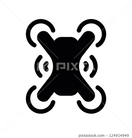 Quadcopter drone icon representing unmanned aerial vehicle technology flight Quadcopter drone icon representing unmanned aerial vehicle technology flight 124914949