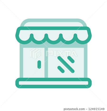 A minimalistic symbol reflecting the essence of the store, stall A minimalistic symbol reflecting the essence of the store, stall 124915149