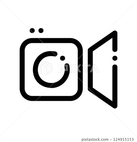 A minimal symbol representing a subject video camera A minimal symbol representing a subject video camera 124915153