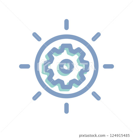 An icon made in a simplified style brightness setting 124915485