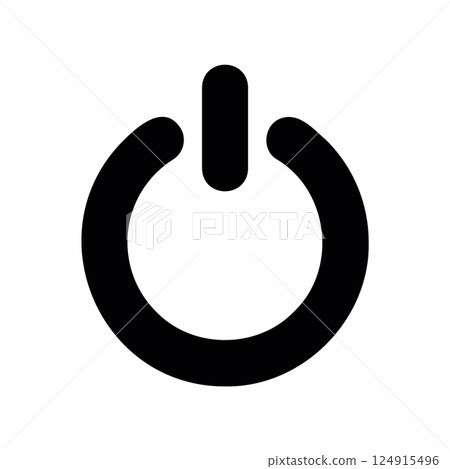 Standard power button symbol icon used for turning electronic devices on off or standby 124915496