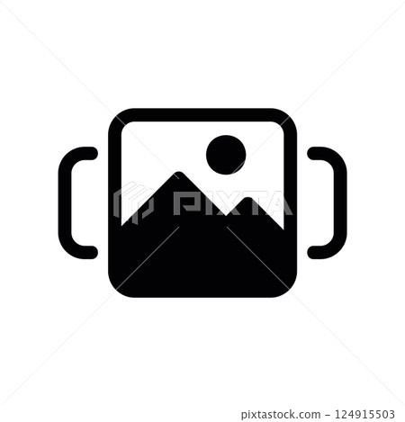 Graphic symbol representing a collection or digital gallery of landscape images 124915503