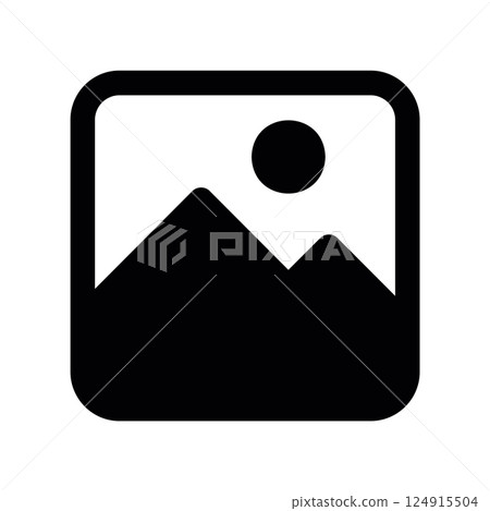 Minimalist icon depicting a single digital photograph or simple image file Minimalist icon depicting a single digital photograph or simple image file 124915504