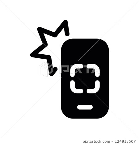 Icon illustrating a remote control interface with active function indicators 124915507