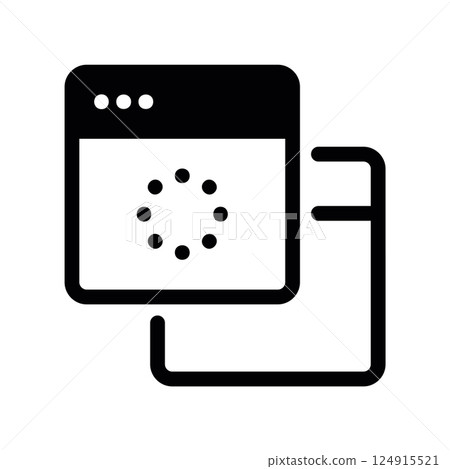Two connected windows, one showing loading, indicating data synchronization process 124915521