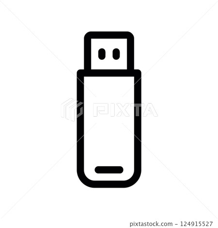 Simple outline illustration of a portable universal serial bus memory stick Simple outline illustration of a portable universal serial bus memory stick 124915527