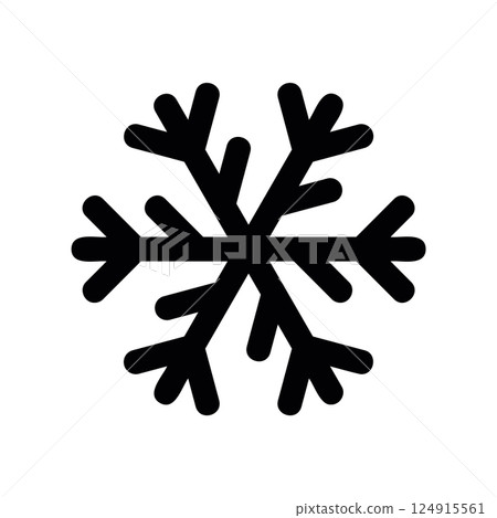 A clean pictogram focused on a topic snowflake, Frozen Flake A clean pictogram focused on a topic snowflake, Frozen Flake 124915561