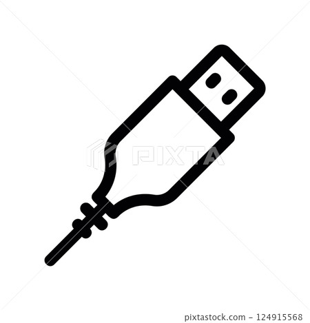 Line icon of a universal serial bus plug...-插圖素材 [124915568] - PIXTA圖庫