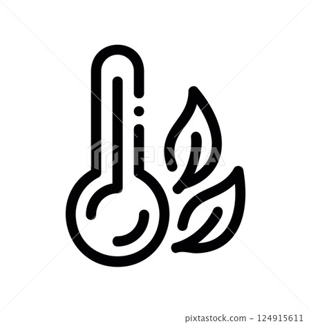 A clean pictogram focused on a topic spring temperature 124915611