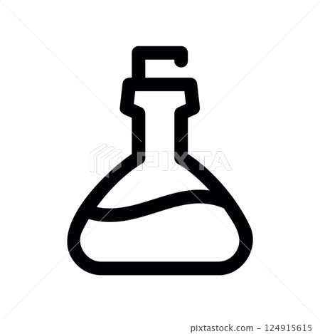 A clean pictogram focused on a topic flask, Distillation setup 124915615