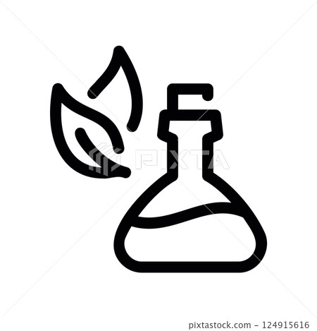 A clean pictogram focused on a topic flask, Chemical reaction A clean pictogram focused on a topic flask, Chemical reaction 124915616