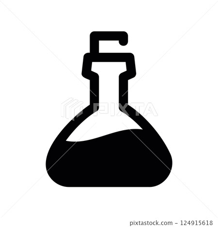 A clean pictogram focused on a topic flask, Mixing solution 124915618