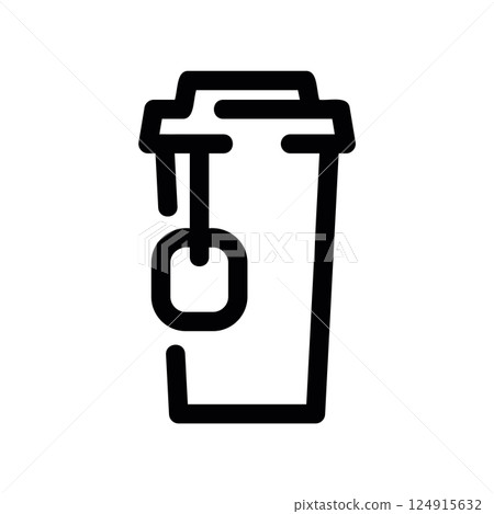 A clean pictogram focused on a topic Tea to go 124915632