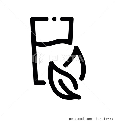 A clean pictogram focused on a topic Infused water with mint 124915635