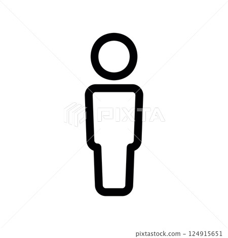 A clean pictogram focused on a topic human A clean pictogram focused on a topic human 124915651