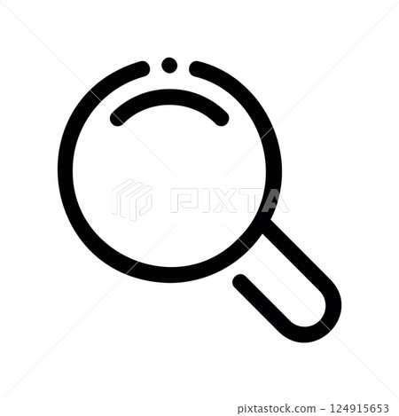 A clean pictogram focused on a topic Examine with a magnifying glass A clean pictogram focused on a topic Examine with a magnifying glass 124915653