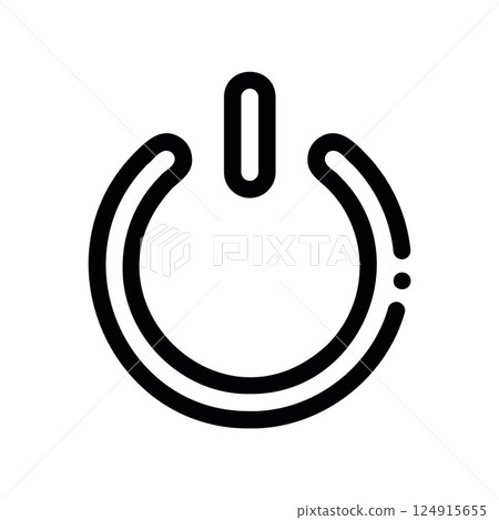 A clean pictogram focused on a topic power button 124915655