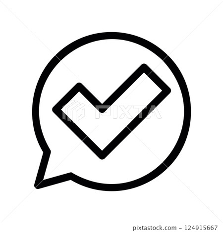 Confirmation Checkmark in Speech Bubble 124915667