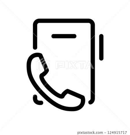 Outline smartphone icon paired with classic telephone receiver indicating call function Outline smartphone icon paired with classic telephone receiver indicating call function 124915717
