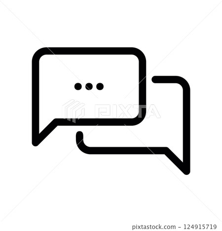 Outline chat bubbles icon symbolizing conversation, messaging, or online discussion forum 124915719