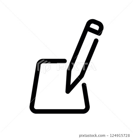 Icon showing a pencil editing or writing document 124915728