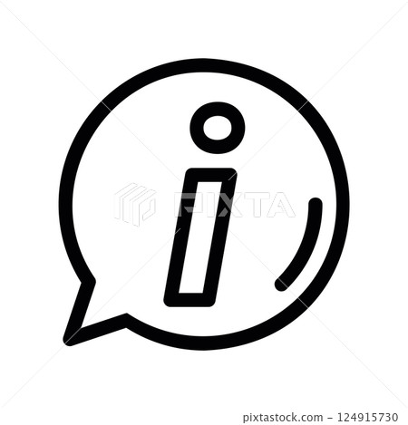 Information symbol inside speech bubble for help desk 124915730