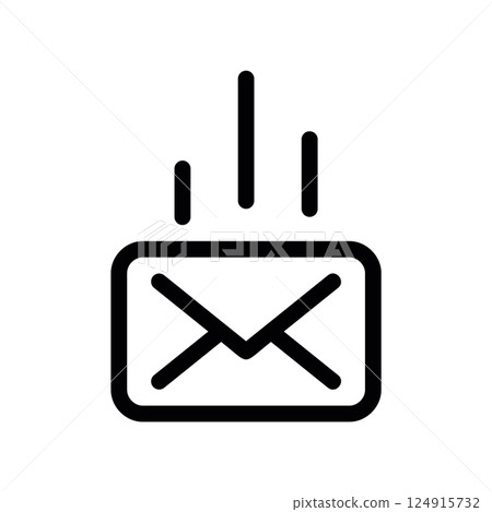 Icon representing an incoming or outgoing email message Icon representing an incoming or outgoing email message 124915732