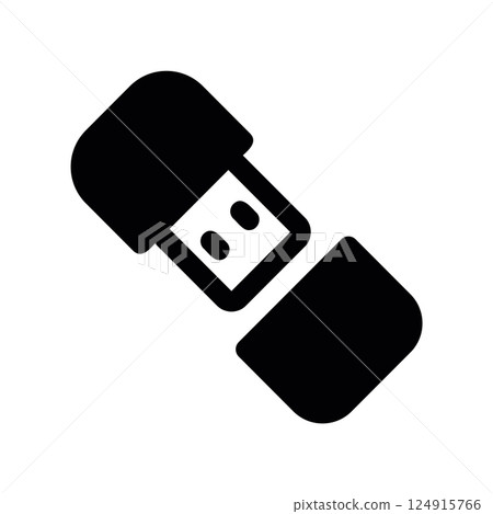 Solid style USB flash drive icon representing portable digital storage 124915766