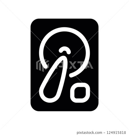 Solid style icon representing internal components of computer hard disk drive 124915818