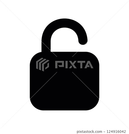 A clear graphic sign related to the theme Unlocked icon 124916042