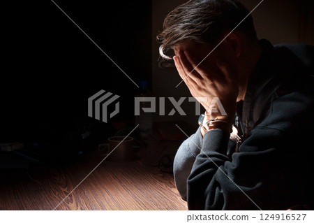 A depressed man 124916527