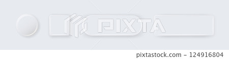 Vector 3d Round and Square White Metal, Plastic Blank Empty Button Badge Isolated. Button Badge. Brooch Pin. Template for Branding Vector 3d Round and Square White Metal, Plastic Blank Empty Button Badge Isolated. Button Badge. Brooch Pin. Template for Branding 124916804