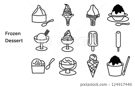 Frozen dessert icon set 124917440