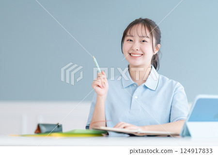 Female student posing for attention 124917833