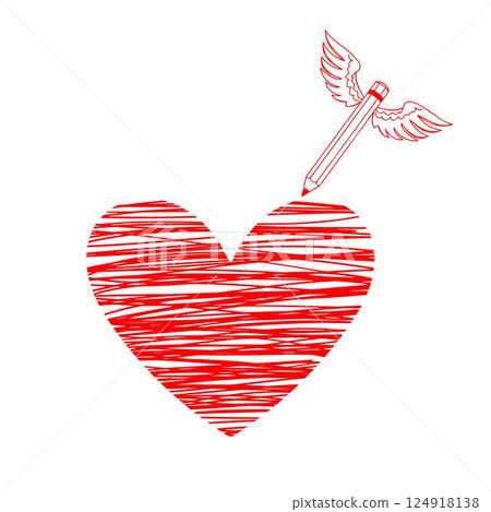 Icon of love. Vector illustration, metaphor of passion. 124918138
